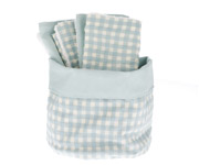Panier de sche-bb Vichy vert personnalisable